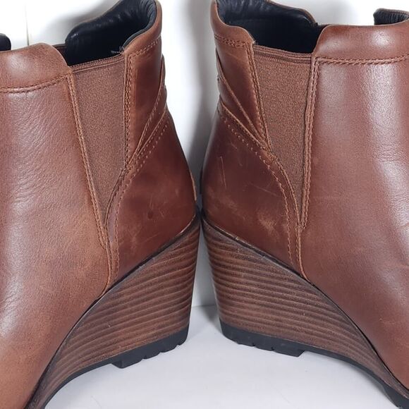 Sorel Women's After Hours US8,5 Brown Leather Wedge Ankle Chelsea Boots - Picture 13 of 15